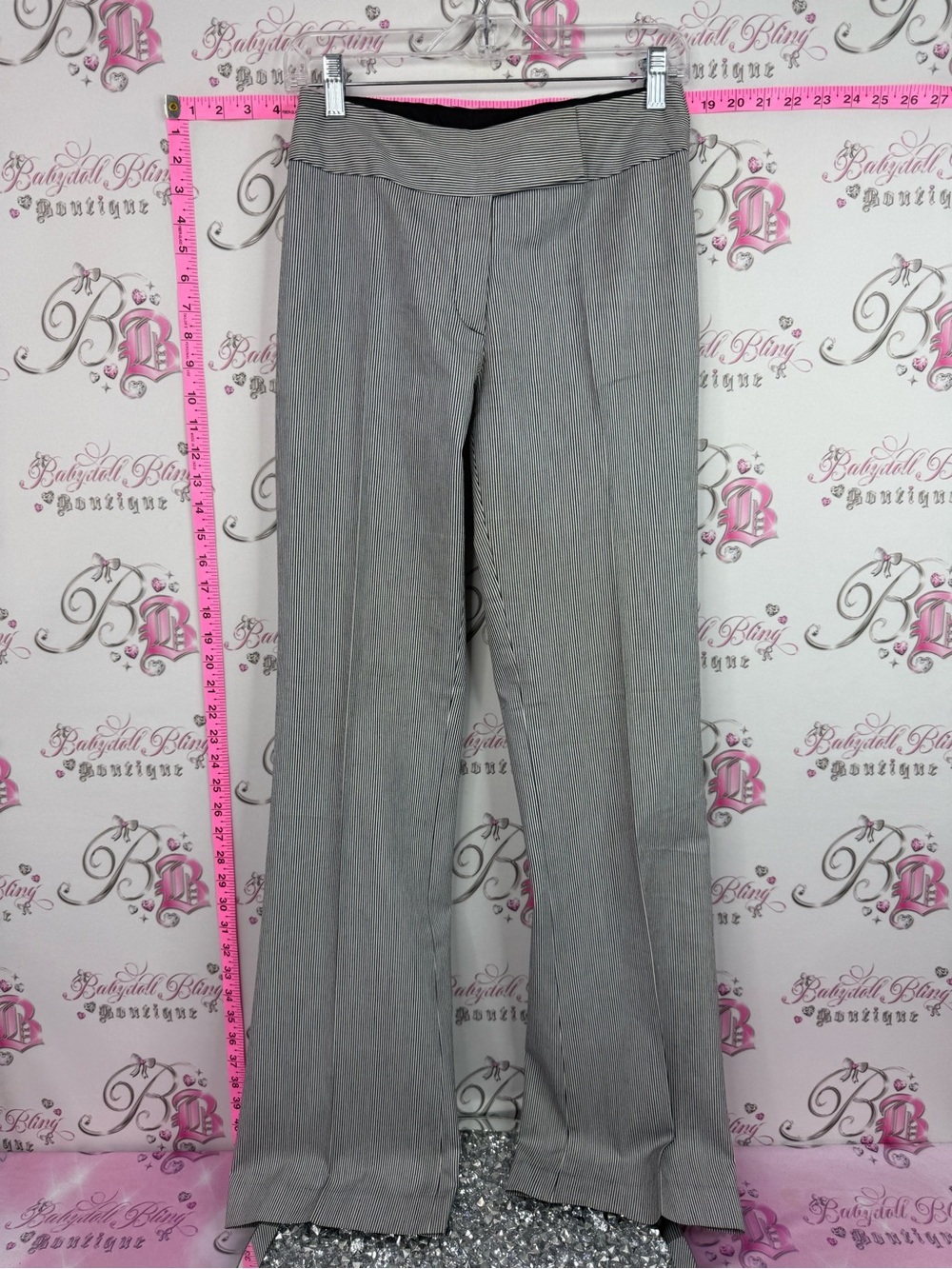 Mario Serrani pants stripes white black Wide Leg Dress Pants